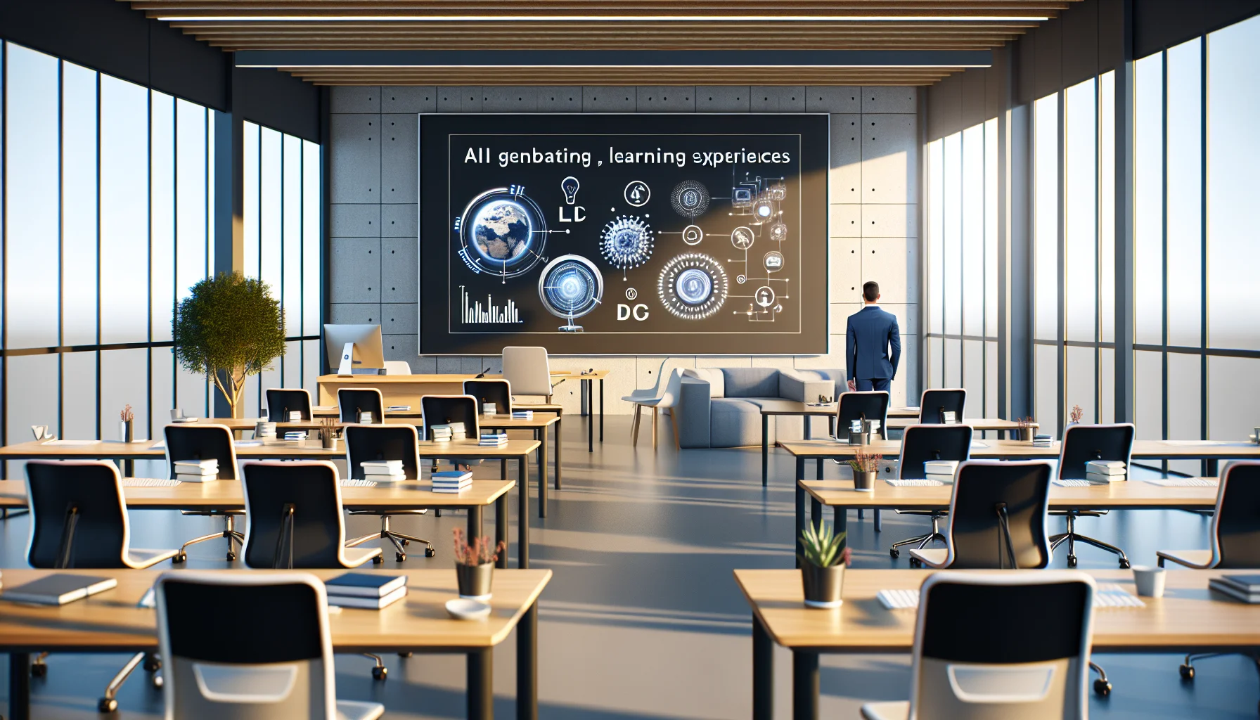 Dashboard showing AI in learning recommendations and LMS metrics