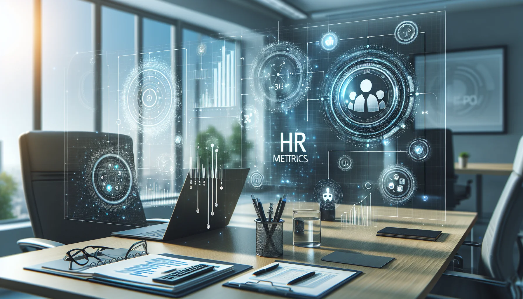 Executive viewing HR metrics that matter dashboard on laptop