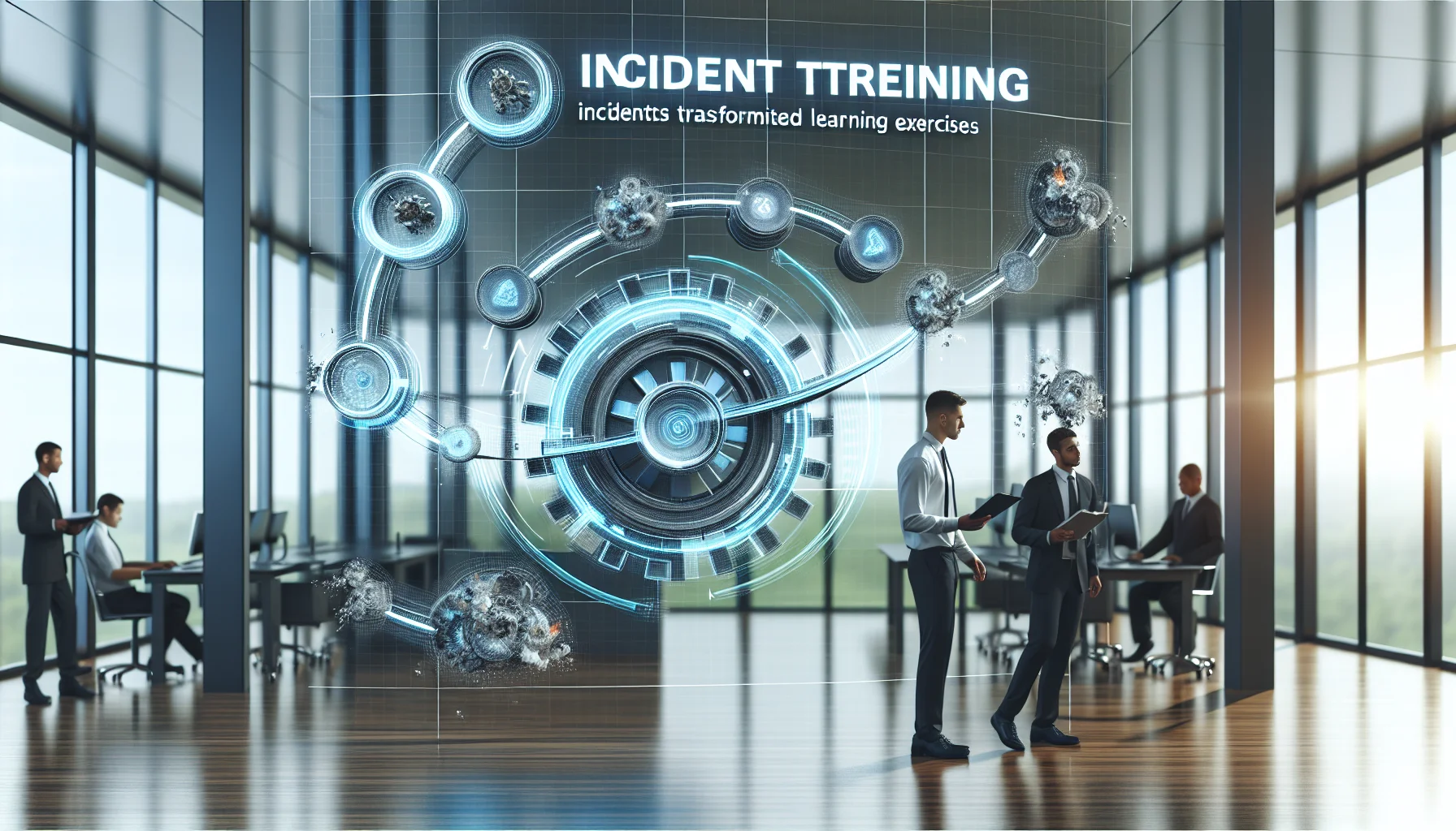 Team reviewing incident-driven training tools dashboard on laptop