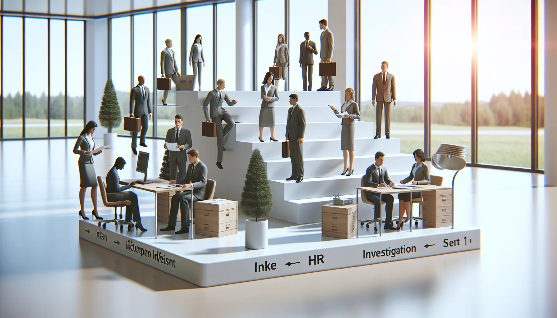 HR team reviewing workplace investigation process checklist on laptop