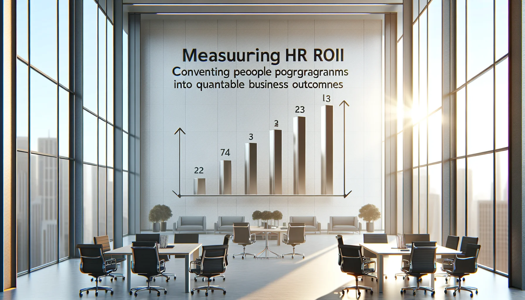 HR team reviewing measuring HR ROI dashboard and charts