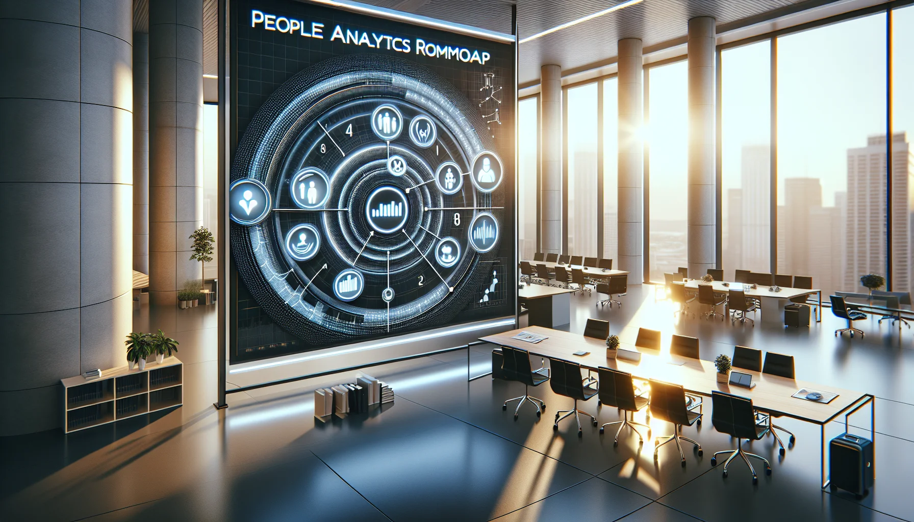 HR team reviewing people analytics dashboard and workforce metrics