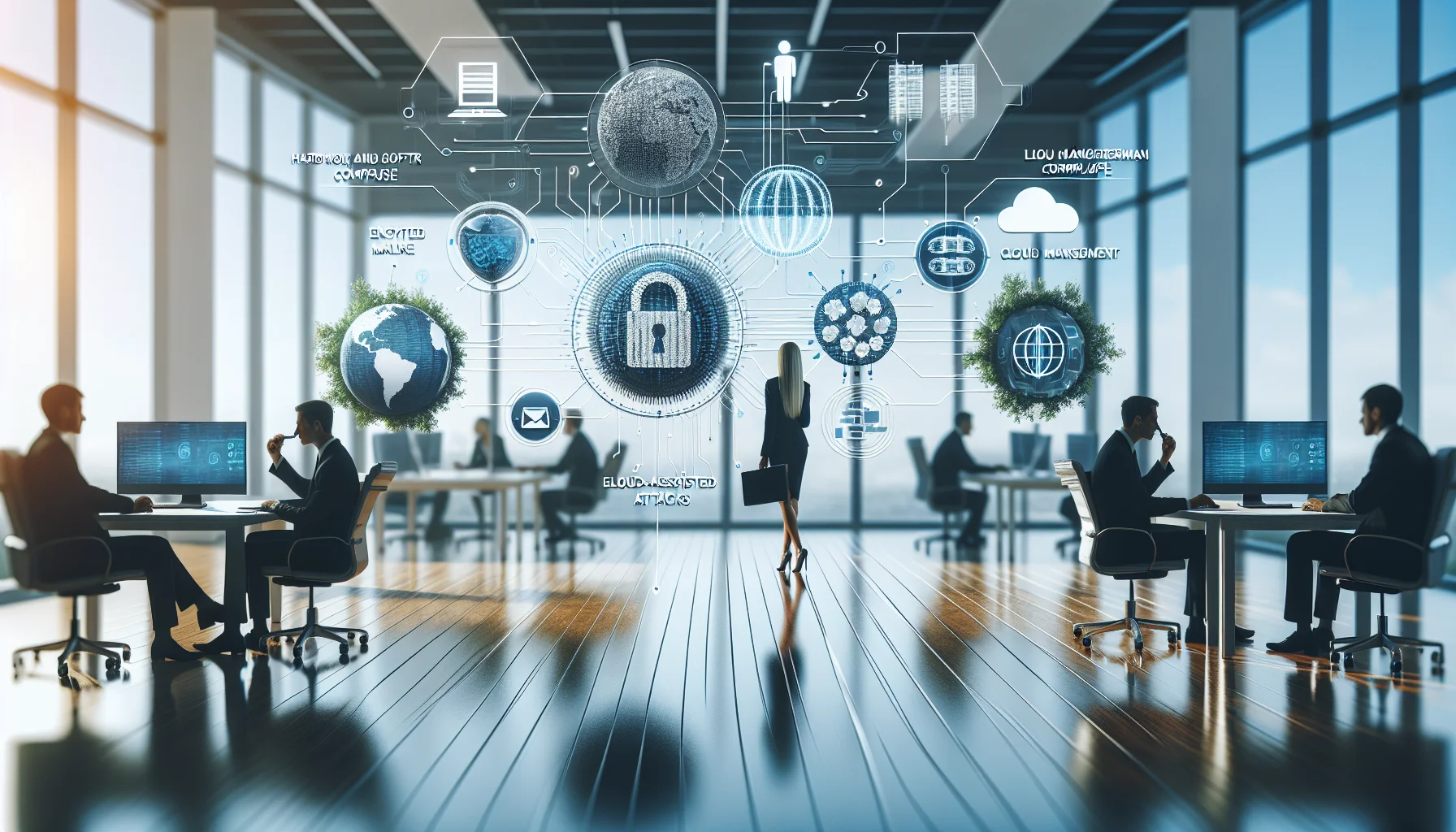 Infrastructure team reviewing network security threats dashboard for 2025
