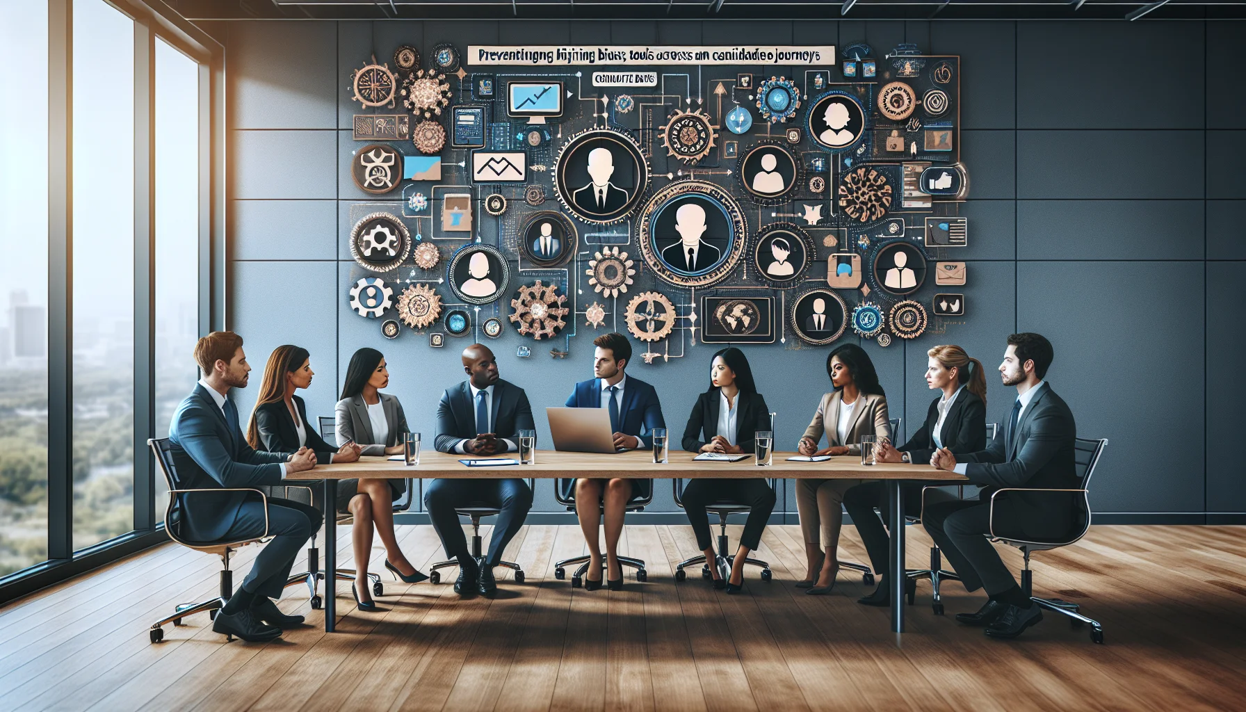 Hiring team planning to prevent hiring bias with inclusive templates