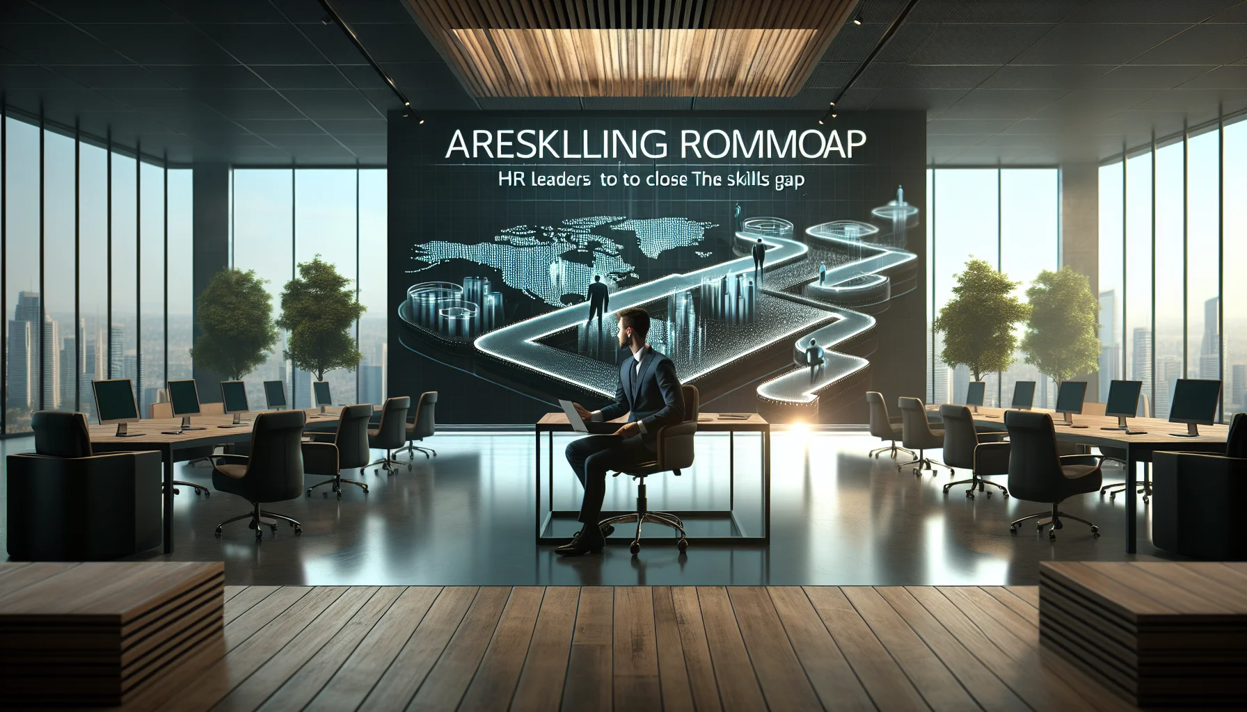 HR team planning reskilling roadmap to close skills gap HR