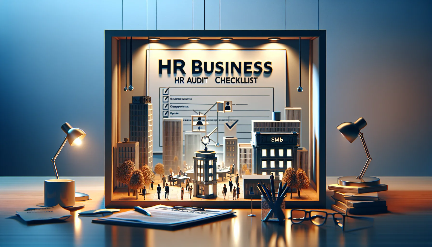 HR audit checklist displayed on laptop during small-business review