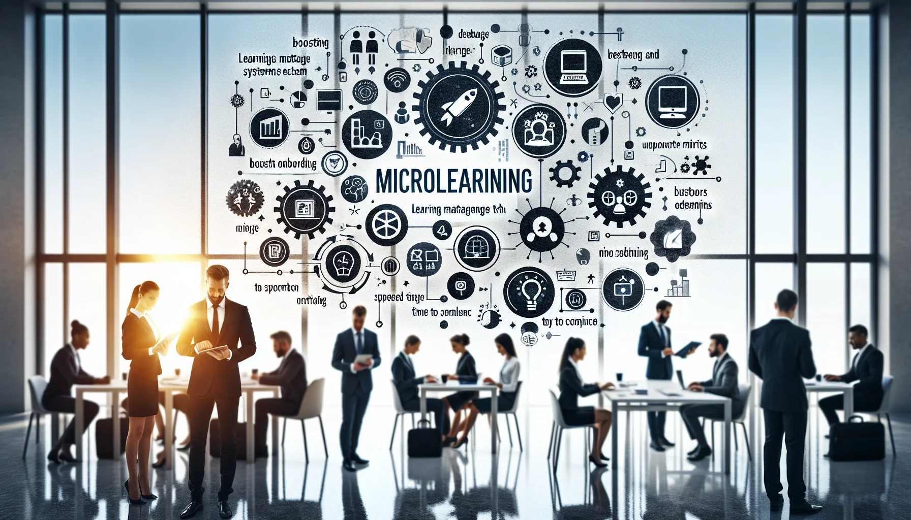 L&D team reviewing microlearning microchunks on a laptop screen