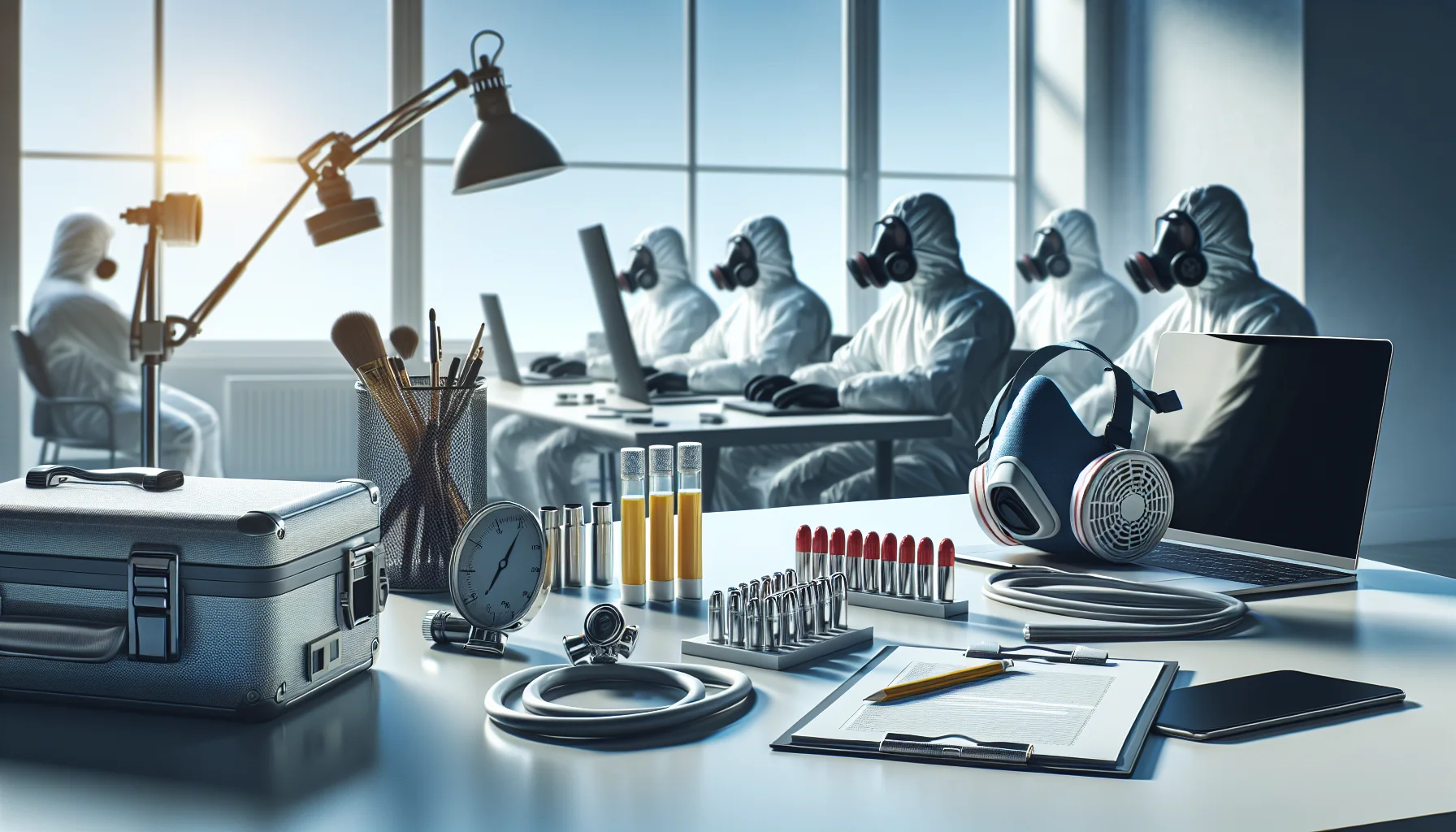 EHS team reviewing respiratory protection compliance page and decision table