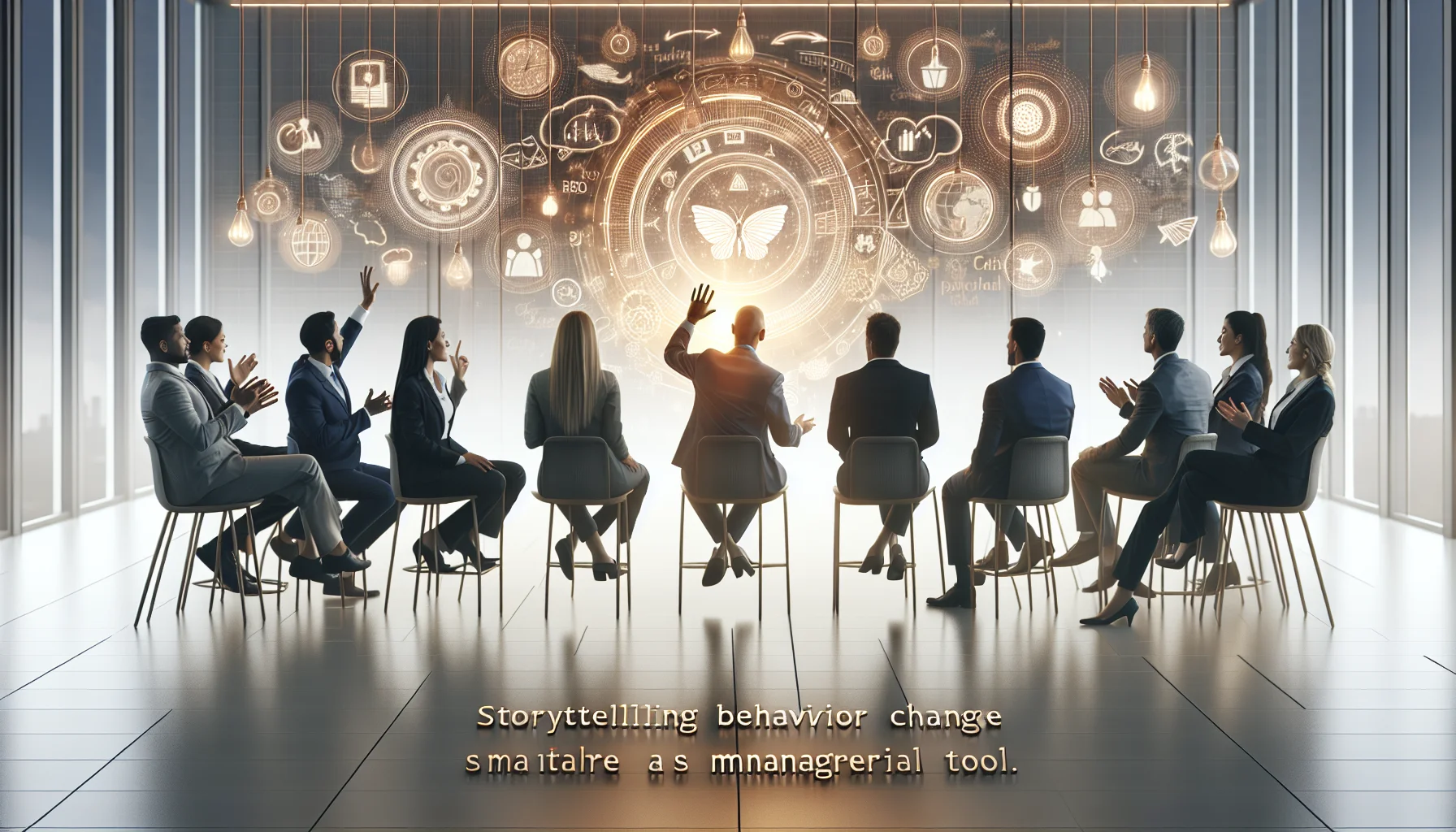 Managers using storytelling behavior change in a team meeting
