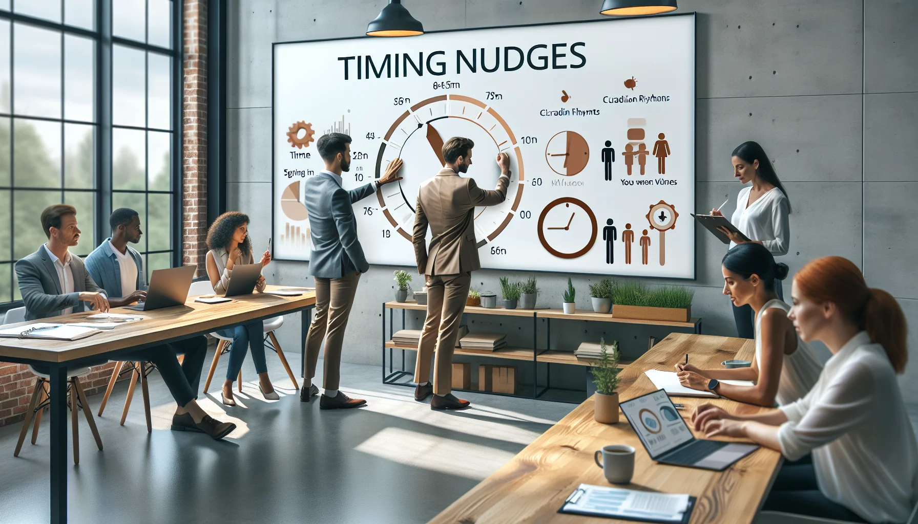 Team scheduling dashboard showing timing of nudges and windows