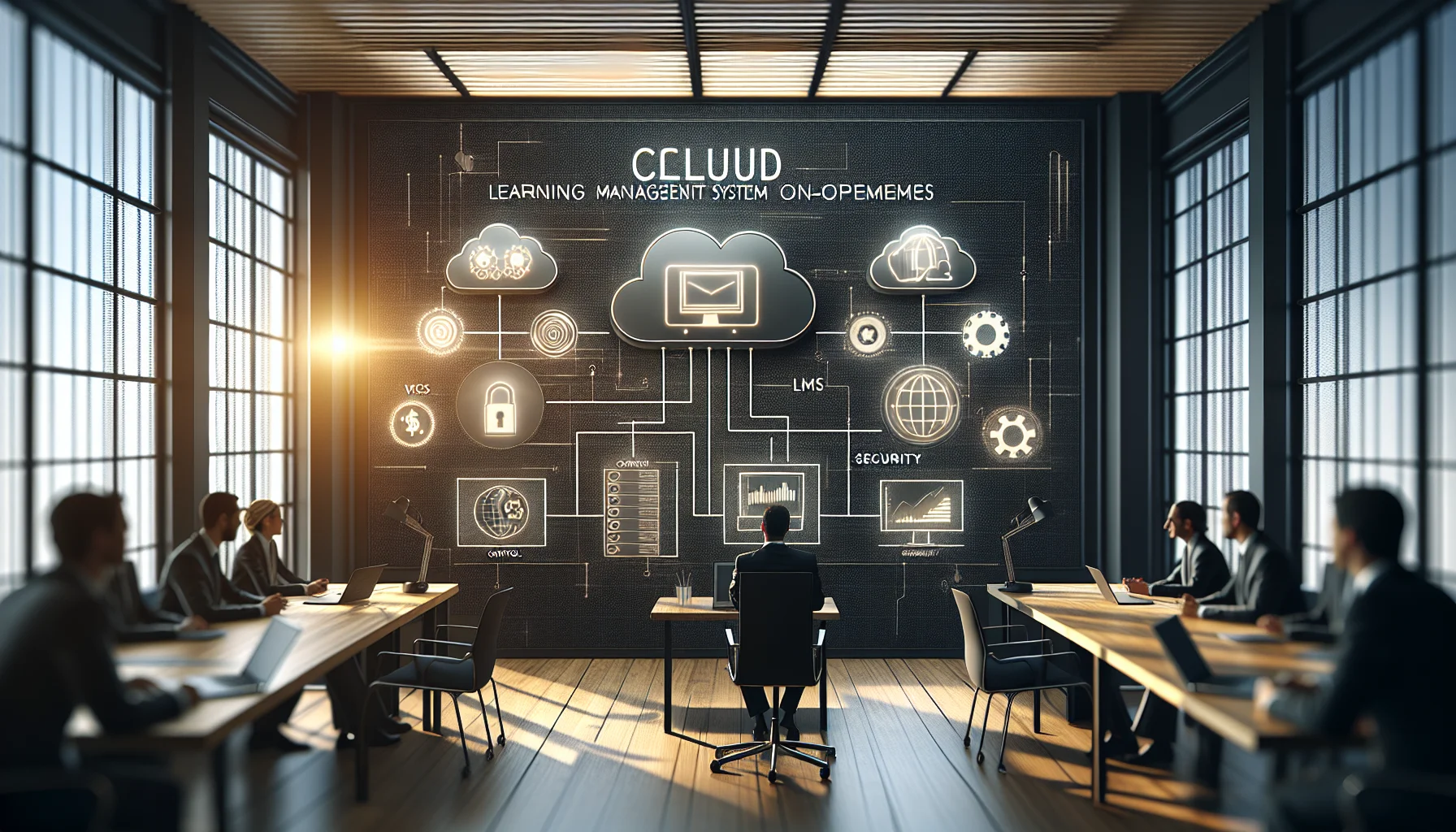 IT team evaluating cloud LMS and on-premises LMS options