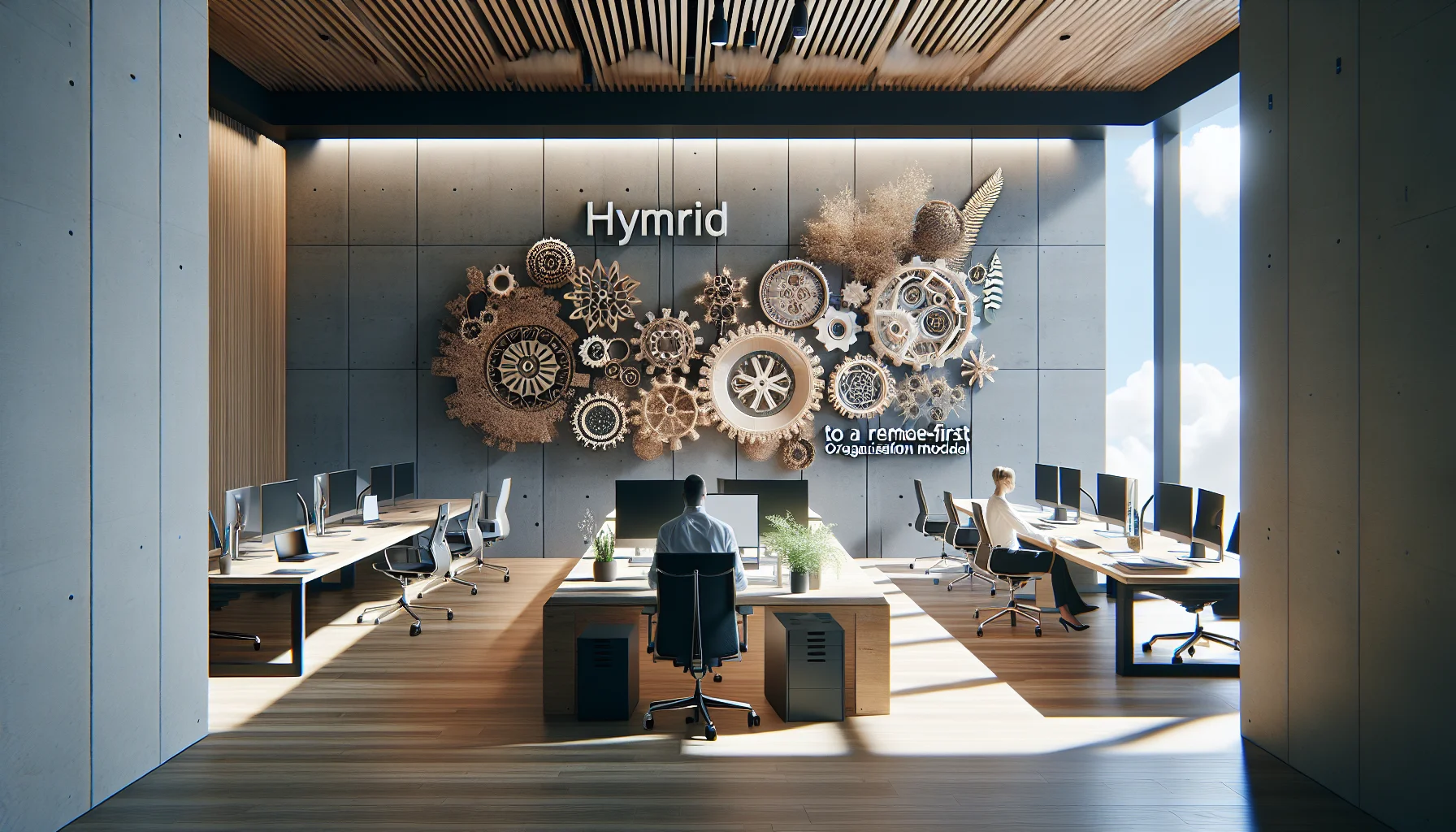 Leaders reviewing transition from hybrid to remote-first checklist
