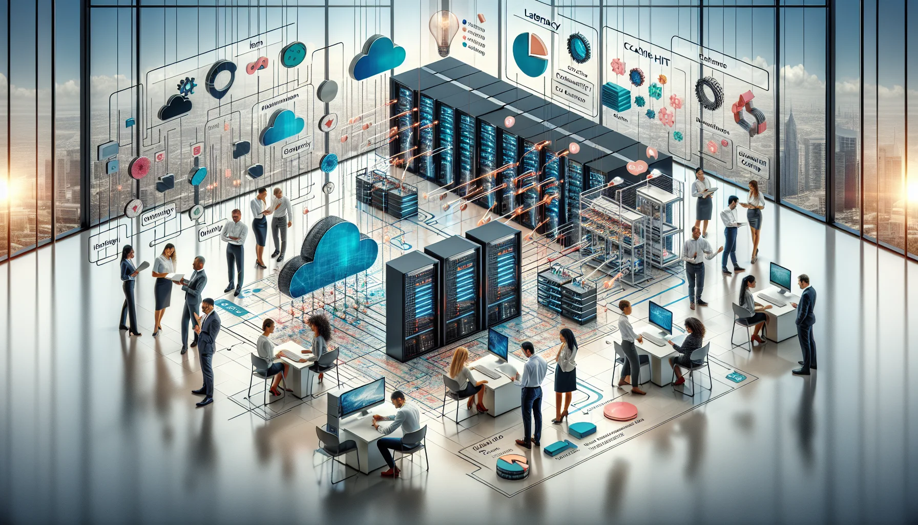 Engineers reviewing CDN vs edge computing interactive video metrics