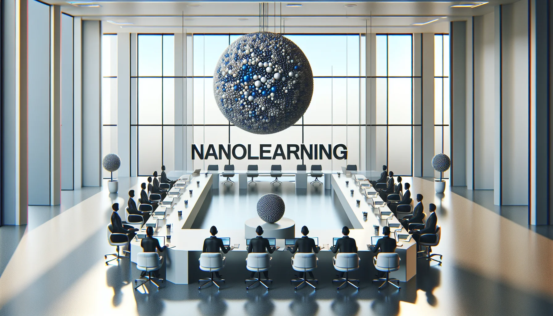 Team reviewing nanolearning decision matrix on tablet for quick performance support
