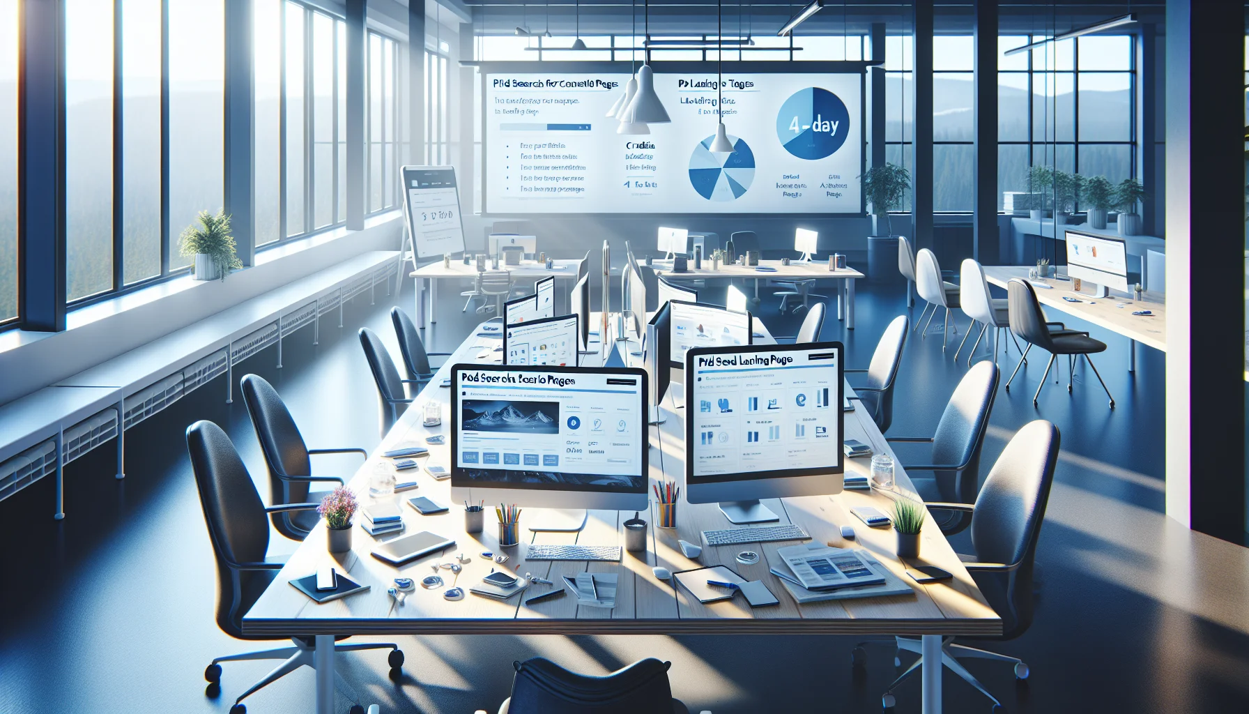 Marketer reviewing paid search for scenario pages performance dashboard