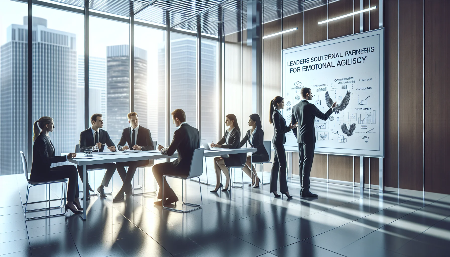 Leaders reviewing external partners emotional agility vendor shortlist
