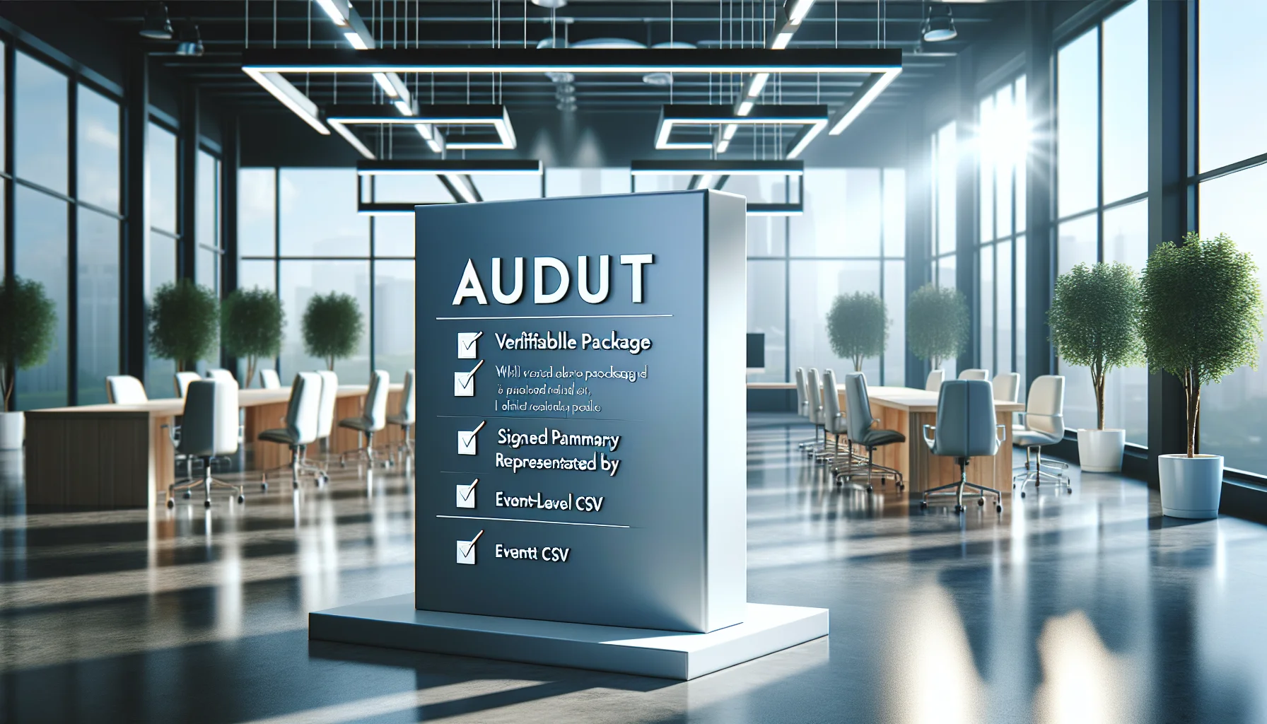 Audit report formats for training package displayed on laptop
