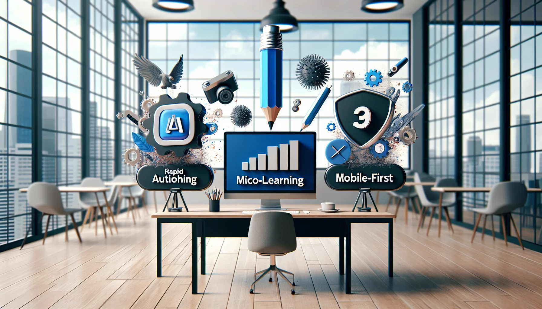 Team building a microlearning clip using authoring tools for JIT