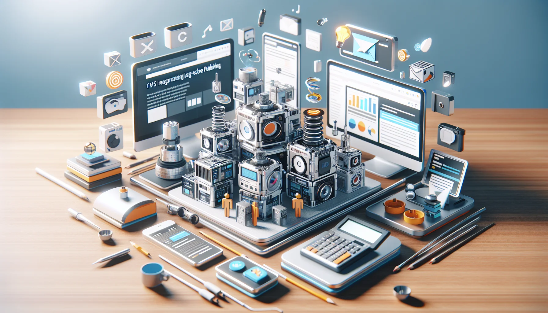 Architecture diagram showing CMS integrations for rapid publishing