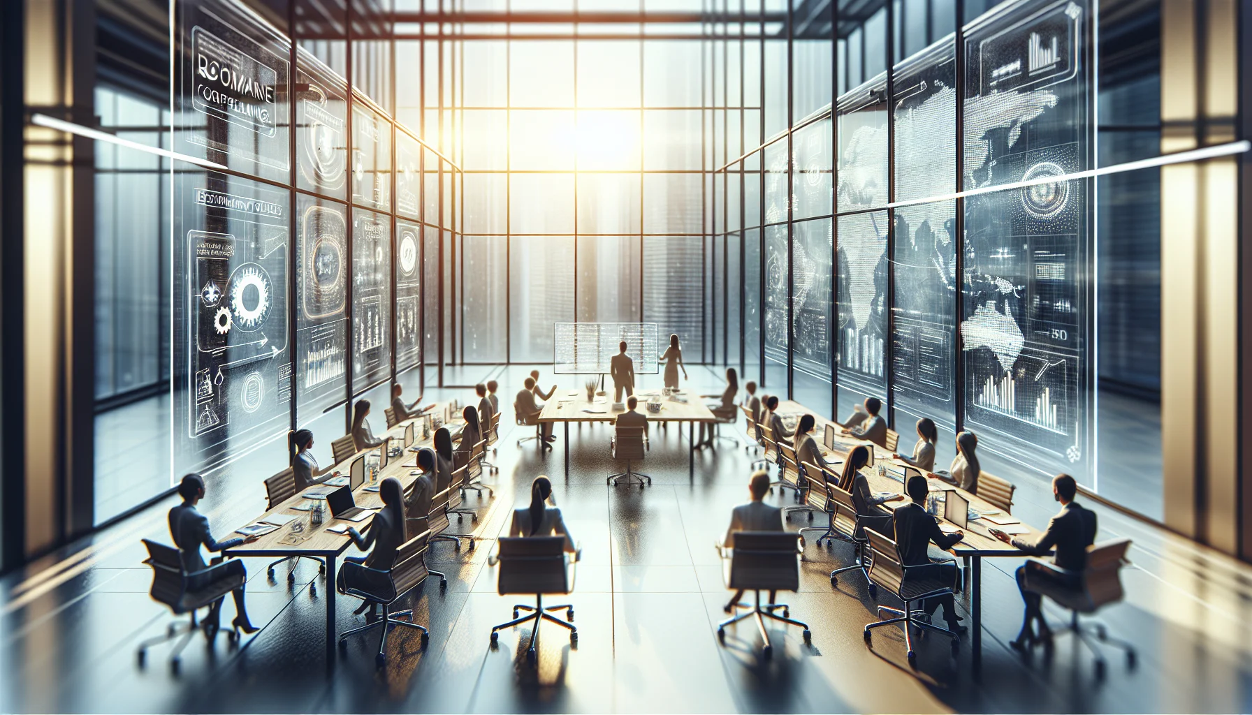 Decision-makers reviewing corporate lms options on laptop screen