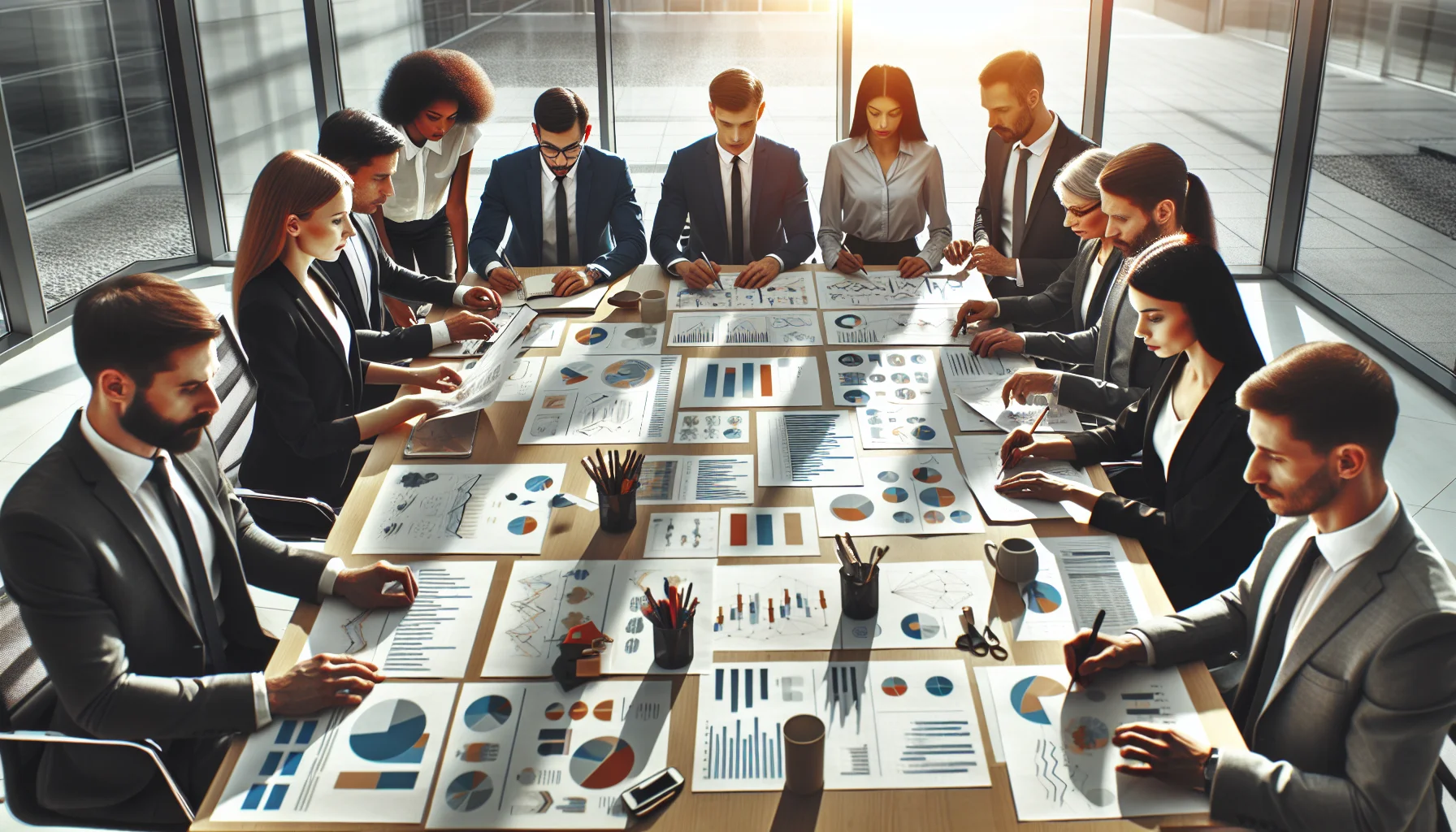 Middle manager reviewing data visualization tools on laptop
