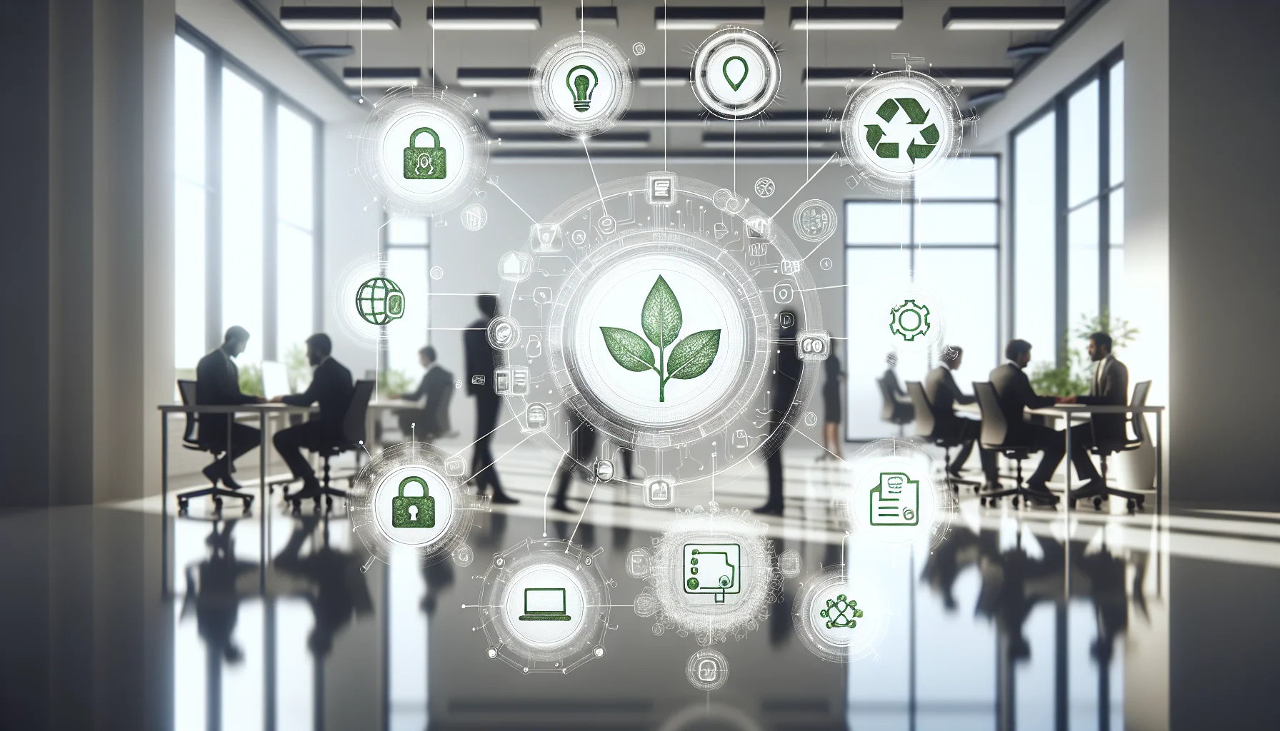 Software team reviewing green certifications and IT sustainability credentials