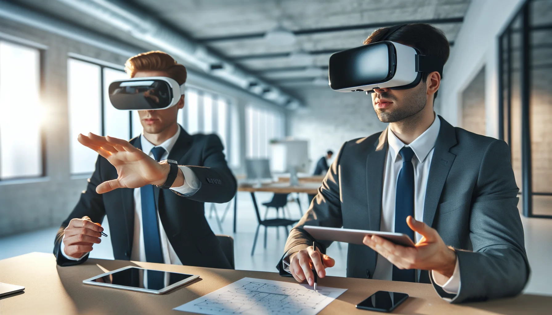 Engineer using AR vs VR training with digital twin comparison
