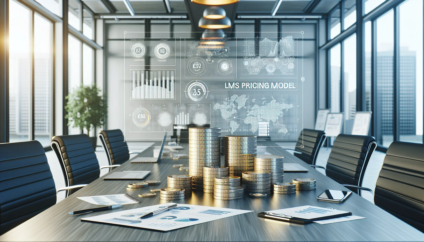 Team reviewing lms pricing models and cost dashboard