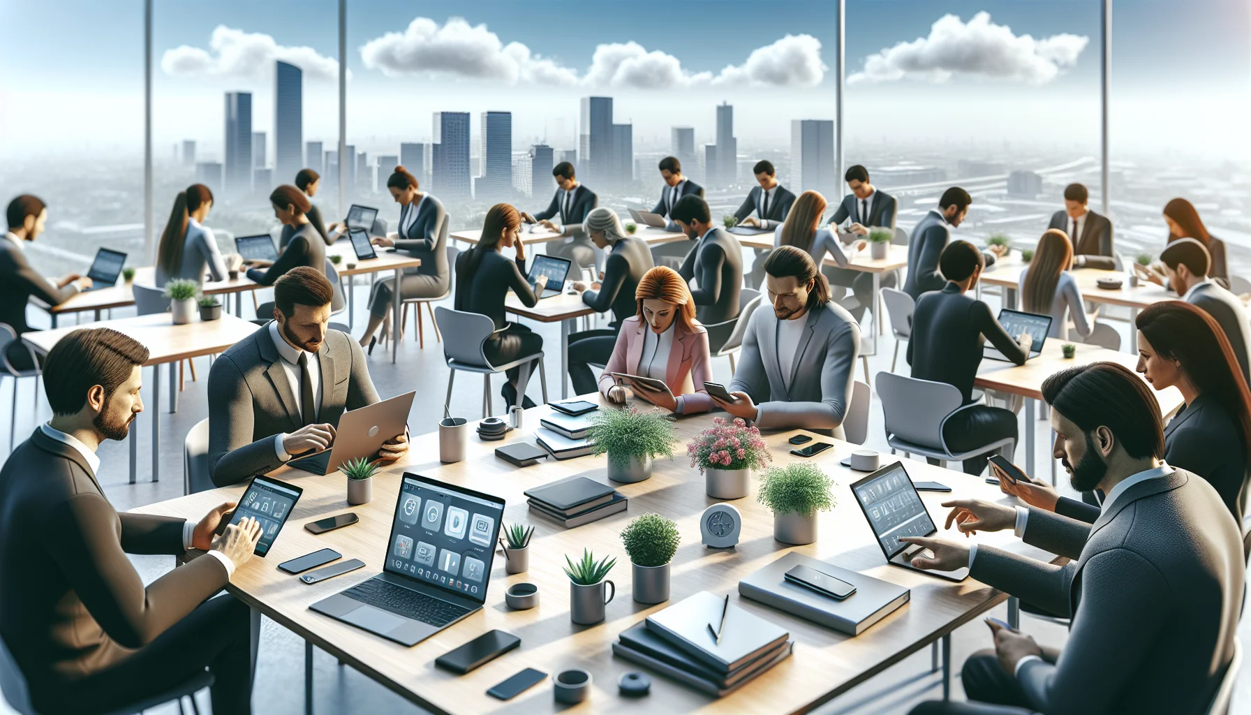 Field trainers testing mobile authoring LMS on smartphones