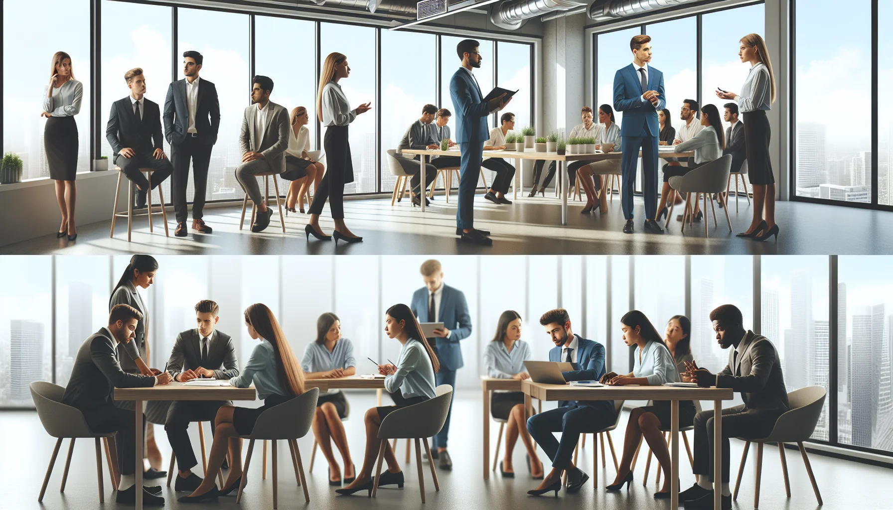 Executives and juniors in a reverse mentoring methods workshop