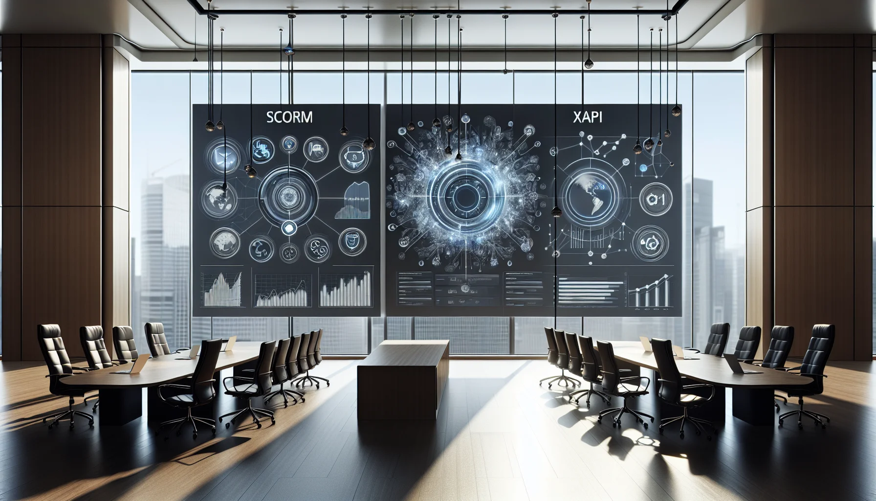 Dashboard comparing SCORM vs xAPI tracking and analytics