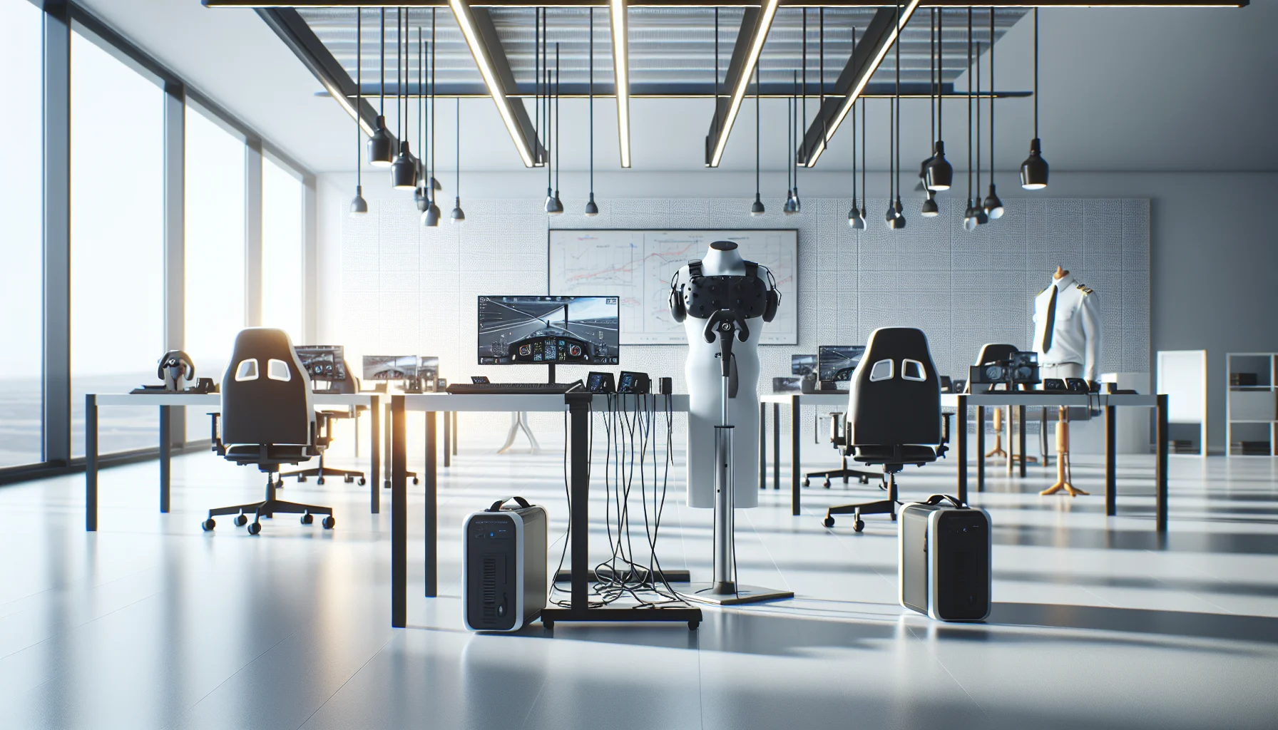 Instructor prepping standalone VR headsets for VR training hardware pilot