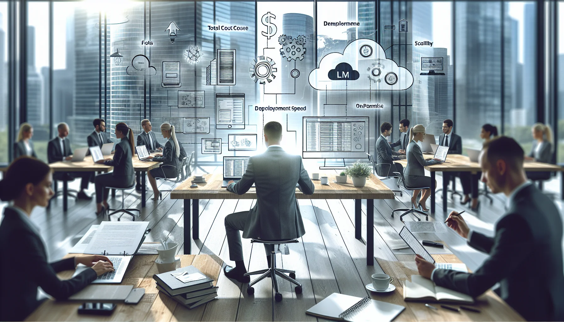 Remote team using a mobile cloud LMS on devices