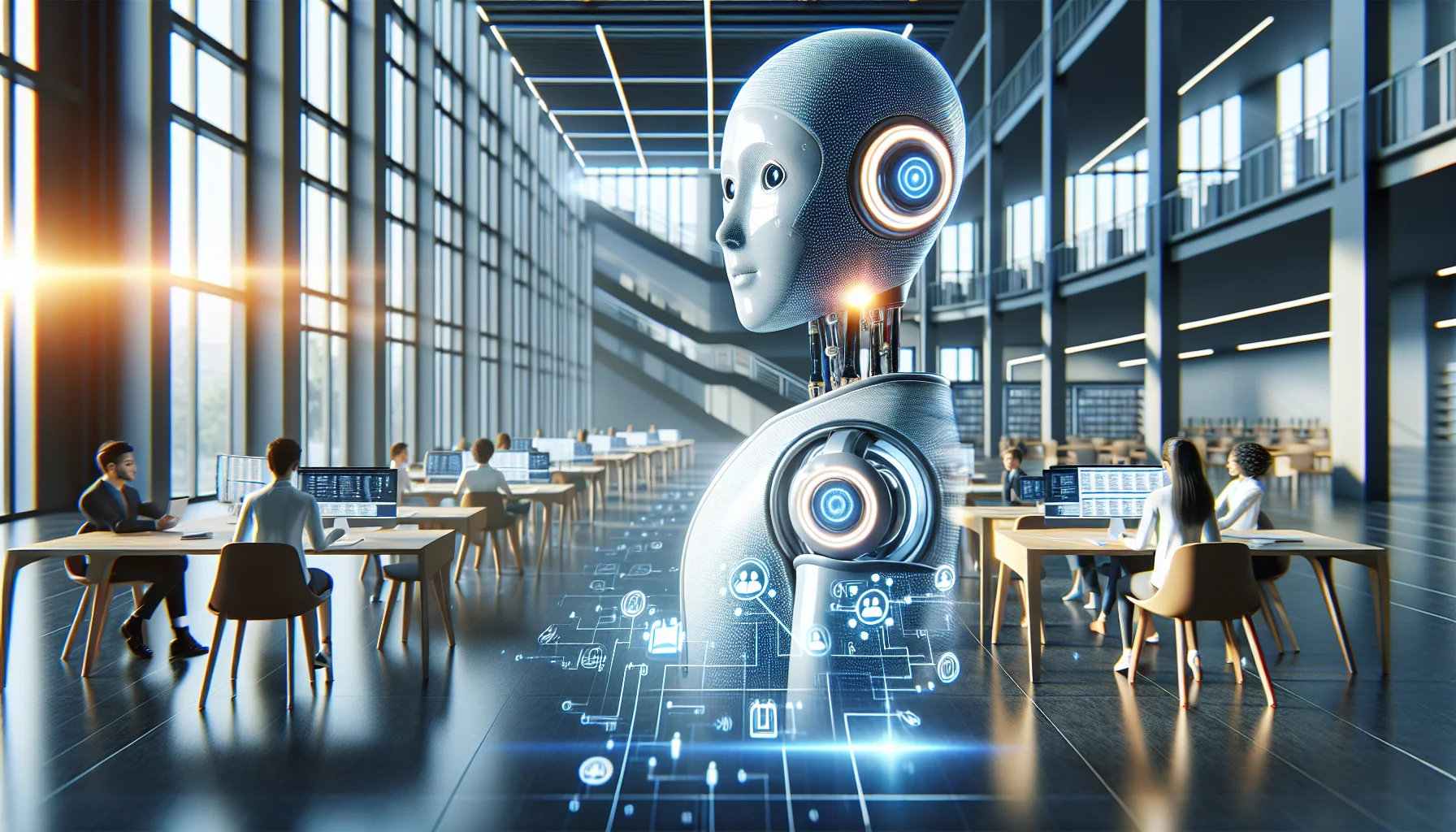 Dashboard showing AI assistants in courses reducing helpdesk tickets