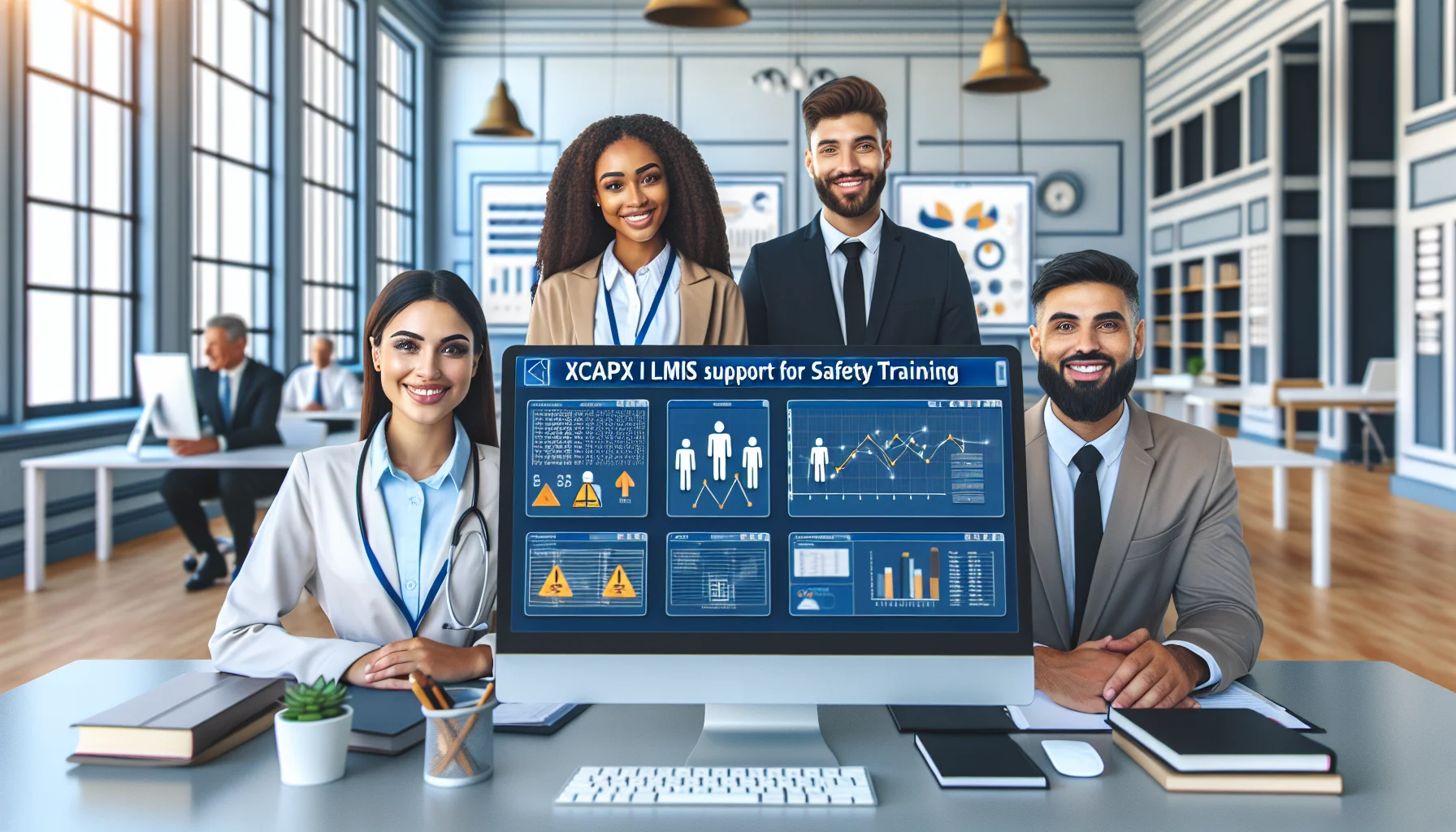 Safety team reviewing SCORM xAPI LMS telemetry dashboard
