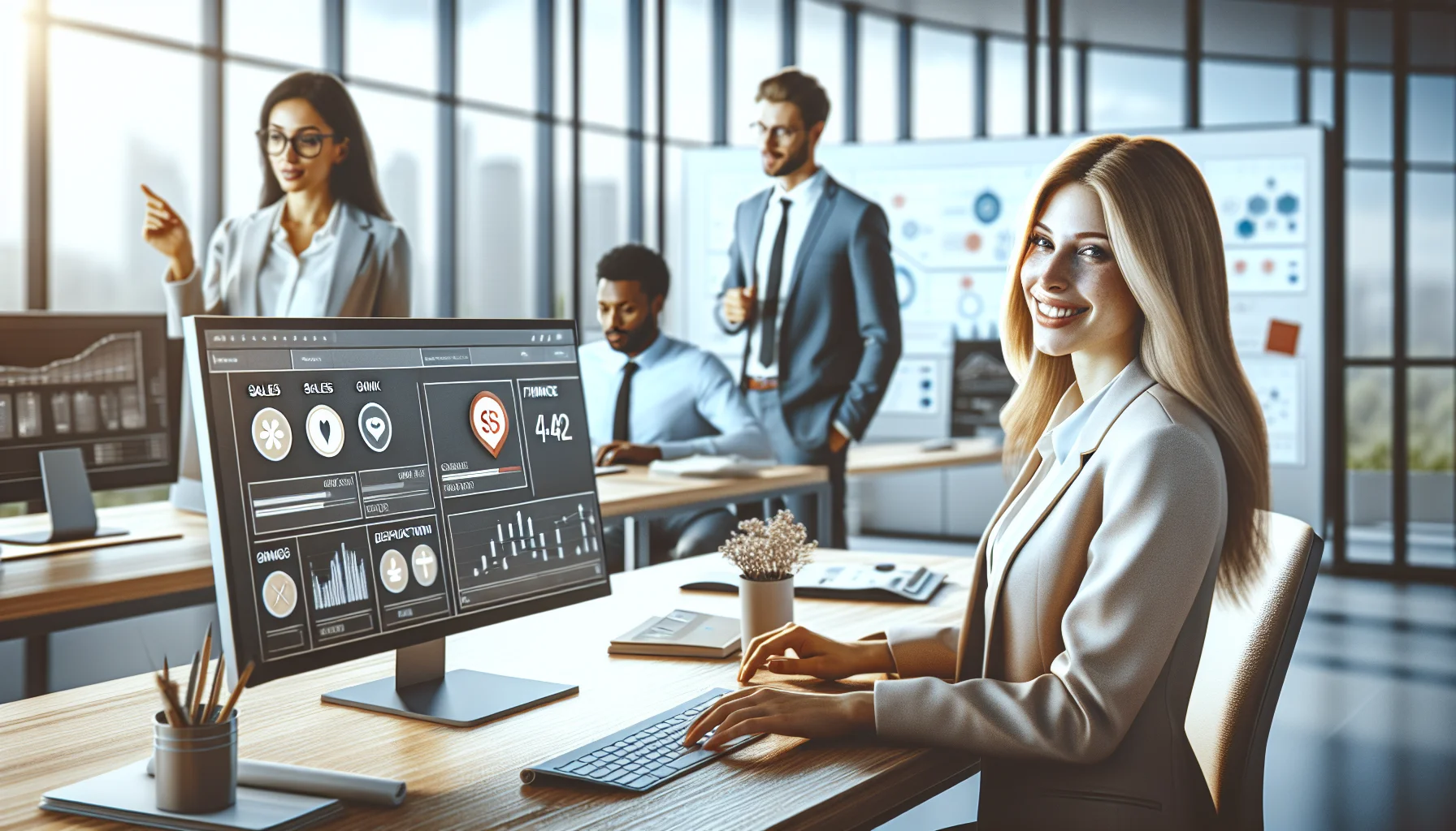 Sales team dashboard showing badges in sales and engagement metrics