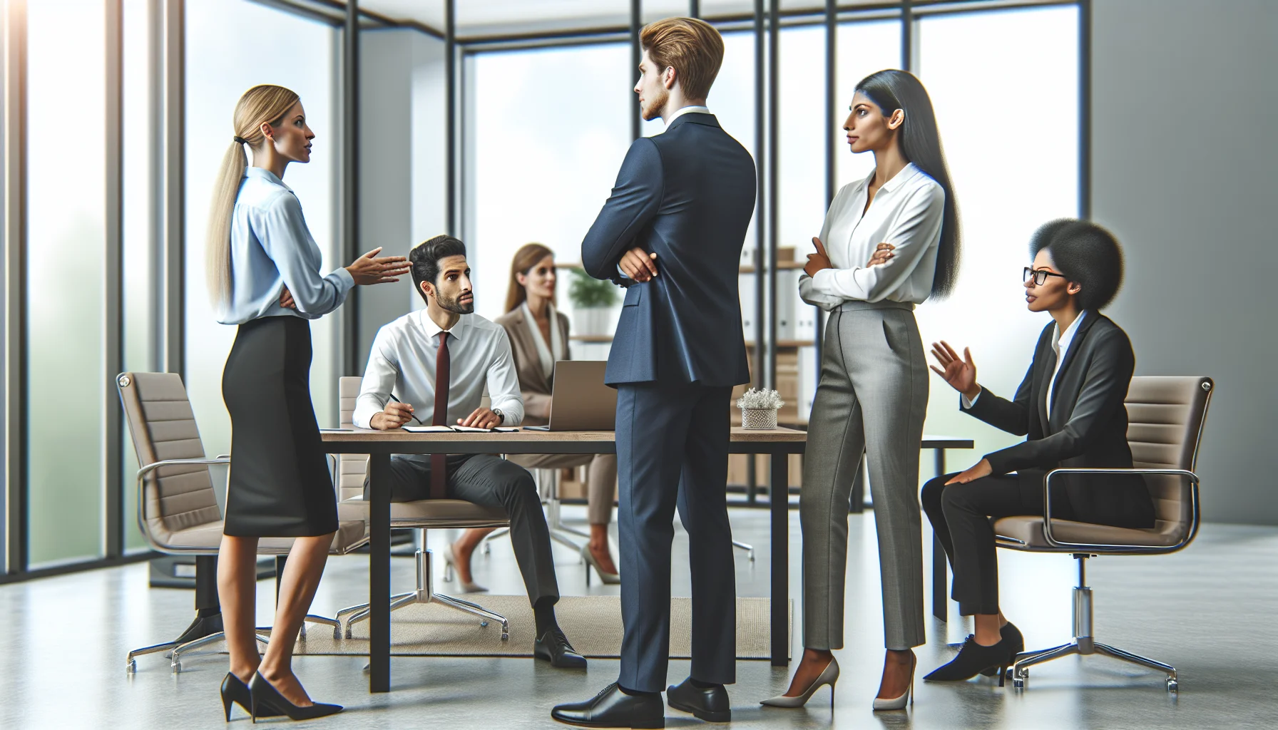 Managers practicing conflict resolution training in a workshop setting